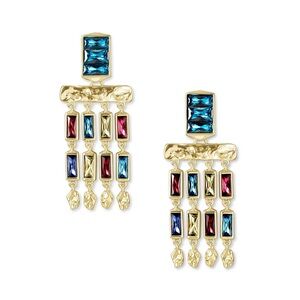 Kendra Scott Jack Statement Earrings with Blue and Red Accents